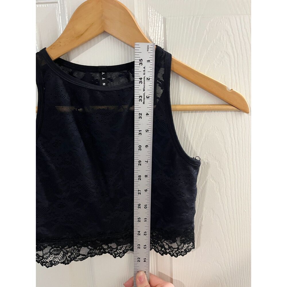 Savage x Fenty Lace Race High-Neck Sports Bra Size Small Black Flattering - Picture 9 of 10